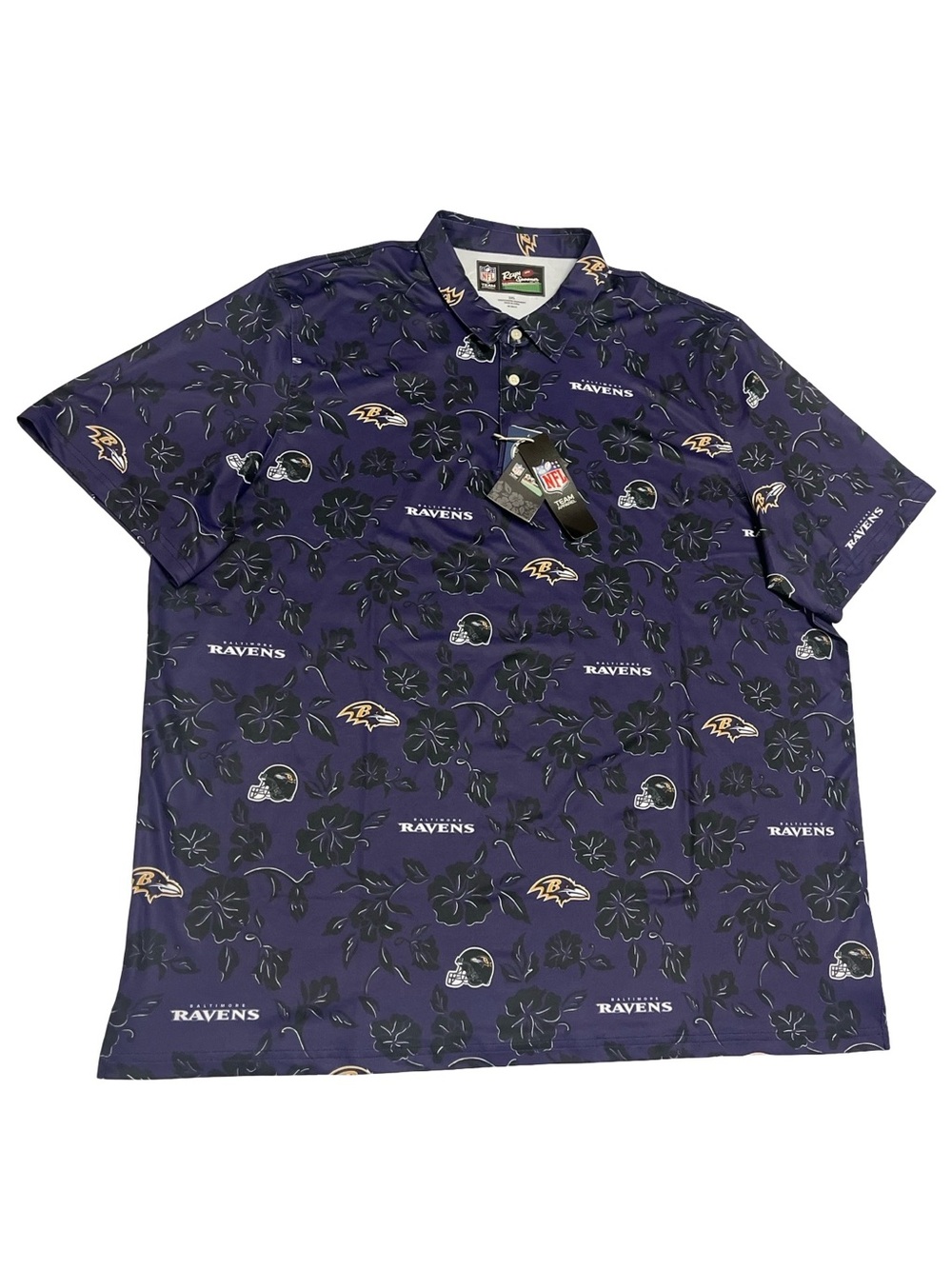 NWT Reyn Spooner Baltimore Ravens Pua Performance Polo Shirt Sz XXXL Shirt 3XL